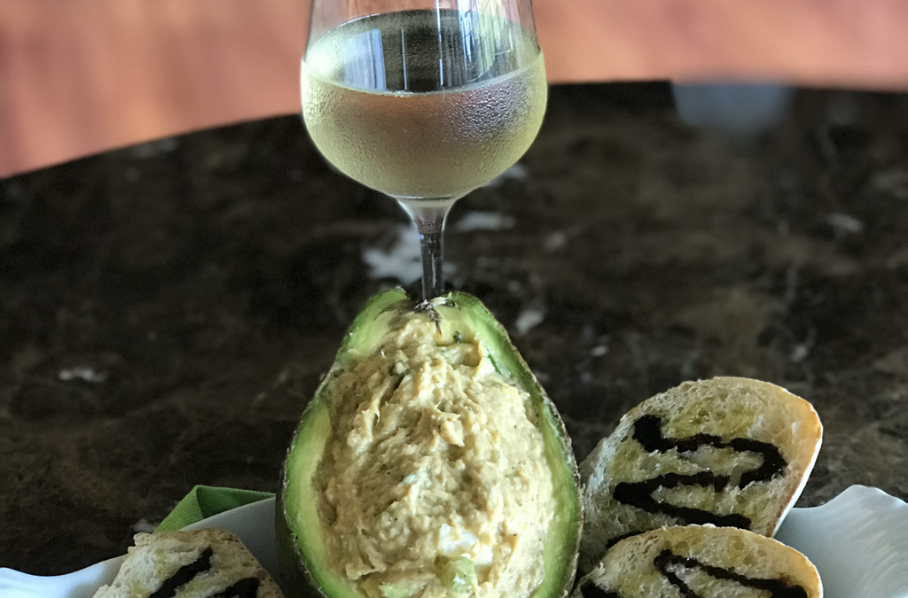 Tuna Stuffed Avocado with Sauvignon Blanc