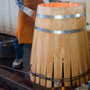Cooper Forming Oak Wine Barrel